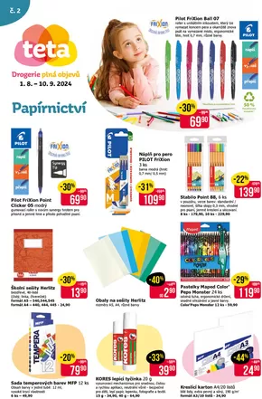 Teta katalog v Plzeň | Leták papírnictví! 01.08 - 10.09.2024 | 2024-08-01 - 2024-09-10