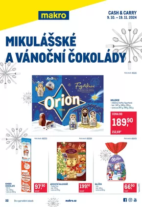 Makro katalog v Ostrava | Mikulášské a vánoční čokolády | 2024-10-09 - 2024-11-19