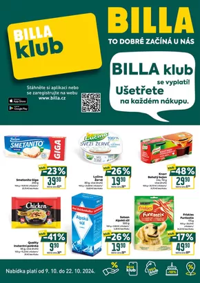 Billa katalog v Lipník nad Bečvou | Leták BILLA klub | 2024-10-09 - 2024-10-22